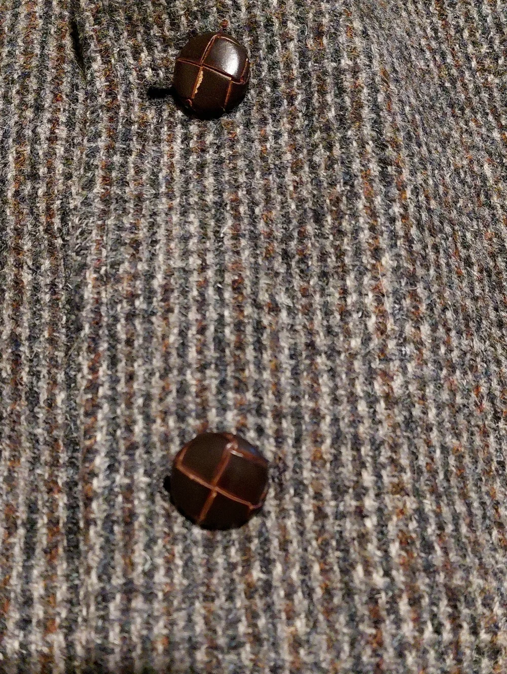 Vintage Norm Thompson Gray Harris Tweed Sport Coat 44R Dark Academia